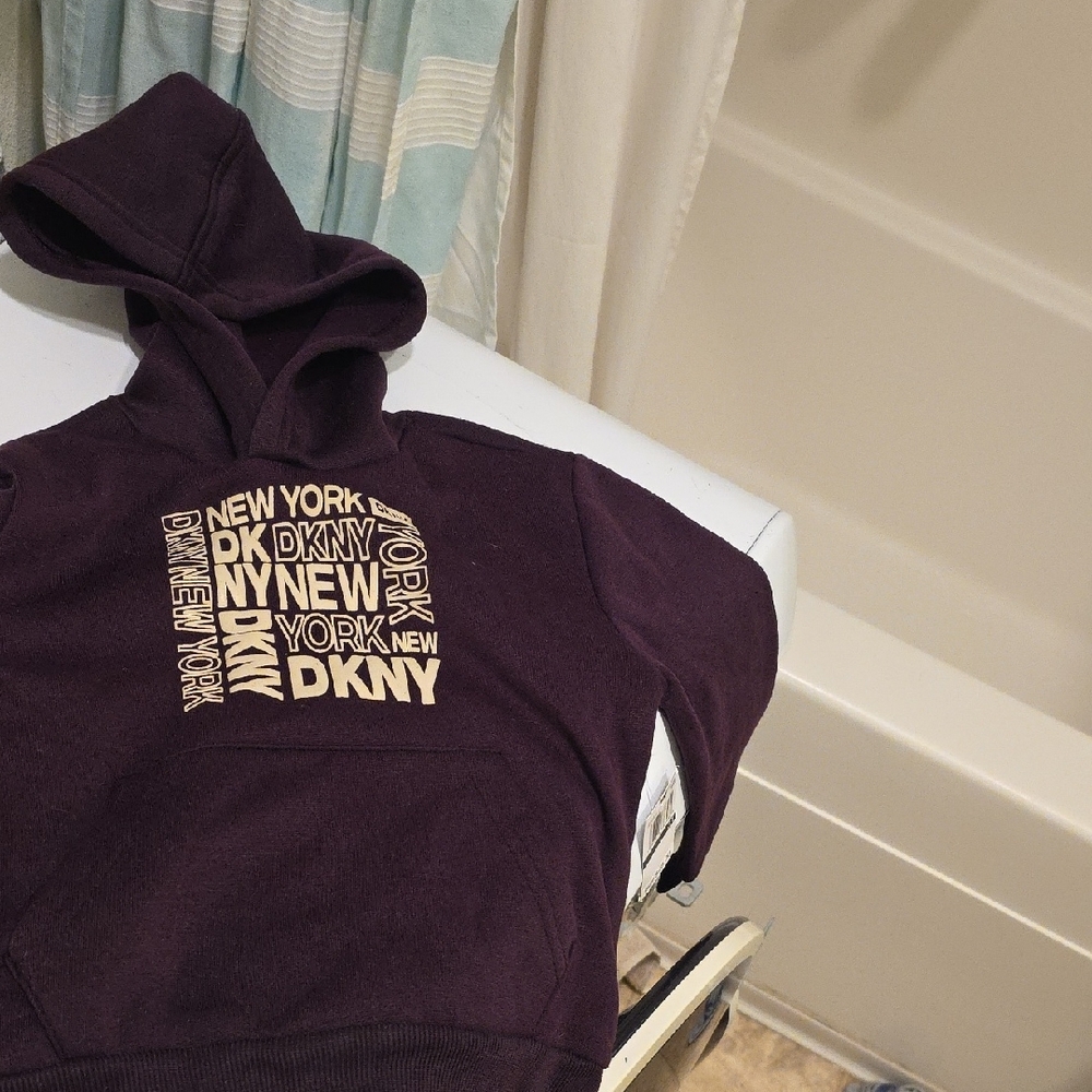 DKNY Kids Hoodie in Dark Purple and Gold